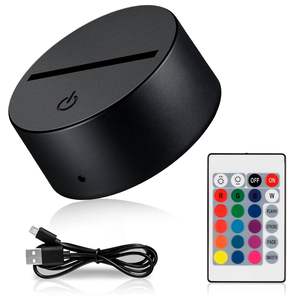 Base lumineuse en acrylique blanche avec télécommande, 16 couleurs changeantes, alimentation USB, support d'affichage pour plaques d'art en acrylique 3D, cristal et verre - Product Image 2