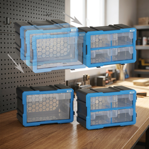 FERVI 2-<b>Drawer</b> Modular Tool Boxes with Removable Cassetti 0.96kg 295x165x200mm - Product Image 2
