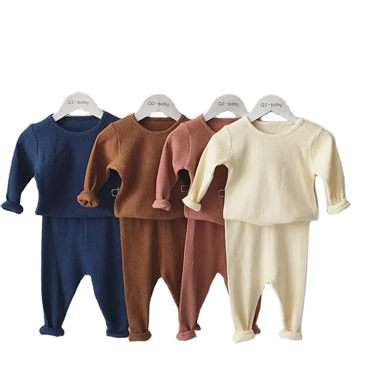 Set Piyama Lengan Panjang untuk Anak, Pakaian Tidur Katun Set Dua Potong Bersirkulasi, Pakaian Tidur Bayi Laki-laki dan Perempuan 2419