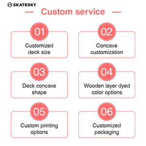 ألواح تزلج مخصصة برسومات مطبوعة من خشب القيقب الكندي 7 طبقات 100%، ألواح تزلج فارغة بتصنيع المعدات الأصلية (OEM) مع غراء الإيبوكسي - Product Image 2