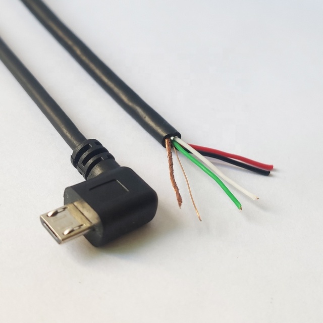 Right Angle 5 Wires Micro USB Cable With 90 Degree
