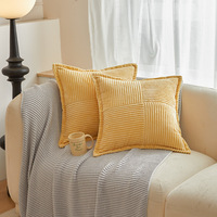 Housses de coussin en velours côtelé simple et moderne pour la décoration intérieure, housse de coussin de canapé amovible, taies d'oreiller en velours lombaire pour la maison