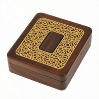 Caja de Madera de Alta Gama Personalizada Estilo Árabe para Dátiles y Chocolate, Acabado Mate con Patrón Islámico, Cajas de Alta Calidad