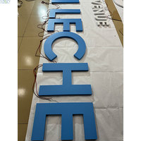 Panneau de lettres en acier inoxydable poli de haute qualité panneau de signalisation rétro-éclairé de salon de barbier d'affaires pour voitures de société peinture élégante