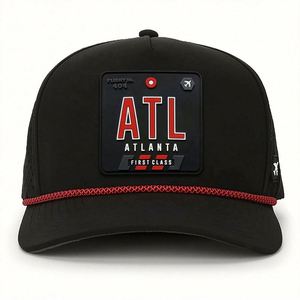 Gorra Snapback de 5 Paneles con Cuerda, Gorras Personalizadas con Orificios de Ventilación Cortados con Láser, Insignia de PVC en la Parte Delantera, Gorras de Alta Calidad, Proveedor de Gorras BSCI - Product Image 2