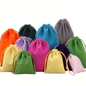 Pochette en velours avec cordon de serrage pour banque d'alimentation portable et rangement d'écouteurs – Contenant de qualité recyclable pour boucles d'oreilles - Product Image 1