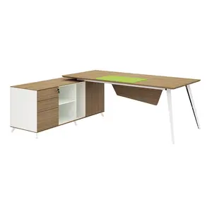 Оптовая Продажа с фабрики офисная мебель офисный стол дизайн l-образный стол CEO