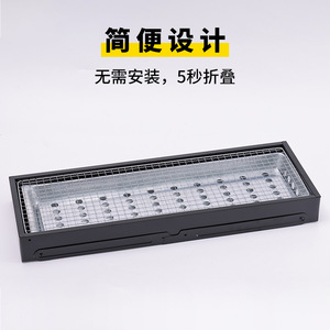Barbecue portable pliable en acier inoxydable sans fumée, résistant au vent, pour l'extérieur, avec support pour faire bouillir du thé - Product Image 4