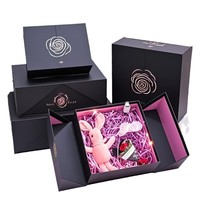 Boîte en papier personnalisée avec fenêtre transparente, matériaux recyclés, boîte de présentation de luxe avec estampage doré pour vêtements et bijoux