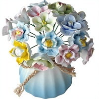 8 Stück Postage Net Red Keramikblumen Handgefertigt Jingdezhen Ländlicher Stil Hybrid-Bouquet Lila Blume Lotus Lilie Gardenie Rose