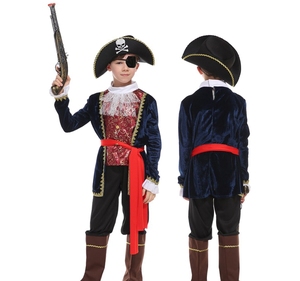 Set Costume da Pirata Reale di Alta Qualità in Poliestere Nero per Bambini, per Feste di Halloween, Vendita Diretta dalla Fabbrica - Product Image 4