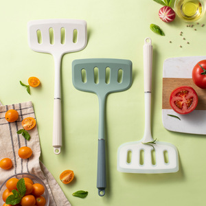 BPA Free Large Food Grade <b>Silicone</b> Slotted Turner Spatula Wooden Handle Heat Resistant Non Stick Stir Fry Cooking <b>Tool</b> - Product Image 4