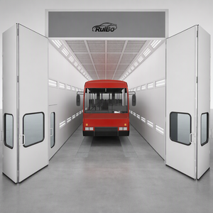 Cabine <span class=keywords><strong>de</strong></span> peinture tunnel RuiBo pour bus et camions <span class=keywords><strong>de</strong></span> grande taille avec portes pliantes, filtre à grille, plafond, grilles parallèles, rails et rangées <span class=keywords><strong>de</strong></span> LED - Product Image 1