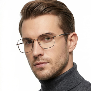 Lunettes carrées surdimensionnées anti-lumière bleue hommes femmes grandes lunettes photochromiques ultra légères lunettes décoratives à la mode - Product Image 2