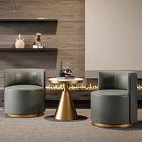 Chaise de salon légère et luxueuse pour la maison moderne Chaise inclinable en cuir véritable Tissu de velours Doux Élégant École Restaurant Café