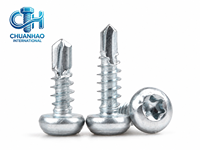 Vis autoperceuses Torx à tête cylindrique galvanisées, vis autotaraudeuses à entraînement étoilé, vis à coupe de renfort ST4.2, acier au carbone métrique M3.5