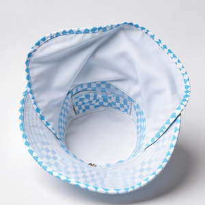 Blue Checkerboard Bucket <b>Hat</b> <b>with</b> <b>Neck</b> <b>Flap</b> UPF50+ UV Protection Adjustable Chin Strap Outdoor <b>Sun</b> <b>Hat</b> for Fishing Travel Casual - Product Image 4