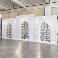 Panneau de toile de fond ajouré blanc pour décoration de scène de mariage, mur d'arche géométrique pour hôtel, banquet, fête, événement, salle de bal
