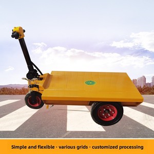 Chariot à plateau jaune 200 kg, moteur haute efficacité, outil de manutention pour briques et marchandises sur les chantiers de construction, chariot motorisé - Product Image 6