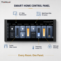 TL-12 Gateway Pintar Android 12 Inci yang Dipasang di Dinding 4x30W Zigbee Hub Dashboard Multi Ruangan untuk Kontrol Villa Lengkap Grosir