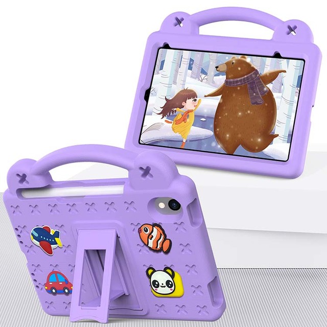 Lovely Bear Design EVA Foam Kids 8.3 Inch Tablet case for iPad Mini 6 Mini 7 Handle Foldable Stand Shockproof Cover