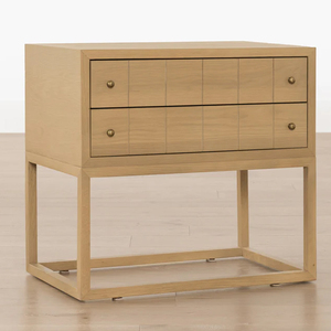 Mesita de noche contemporánea para el hogar, gabinete de 2 cajones, muebles de dormitorio de madera de roble, mesita de noche, mesa auxiliar para apartamento de Hotel - Product Image 2
