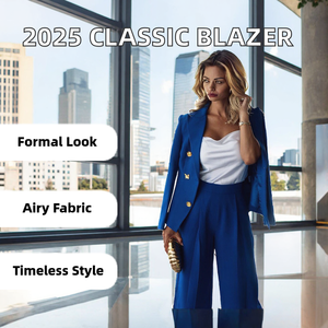 Nuovo Completo <span class=keywords><strong>Blazer</strong></span> Formale da Donna 2025 di Tendenza, con Colletto Classico, Bottoni a Leone, Doppio Petto, Traspirante, Ideale per la Carriera - Product Image 3