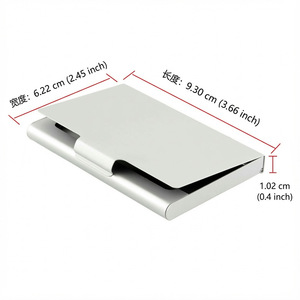Metal Business Card Holder 9.3 Cm X 6.22 Cm Silver Aluminum Alloy Badge Holder For Office And Business Use - Product Image 1