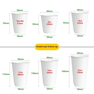 ถ้วยกระดาษหนาสองชั้นแบบใช้แล้วทิ้งสำหรับกาแฟ/ชานมวัสดุคราฟท์ปั๊มเครื่องดื่มร้อนปั๊มขึ้นรูปเอง - Product Image 1