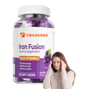 Kadınlar için OEM Fusion demir takviyesi 60 parça glutensiz üzüm aromalı Gummies <span class=keywords><strong>C</strong></span> vitamini anemi çiğneme gençler yetişkinler için - Product Image 1