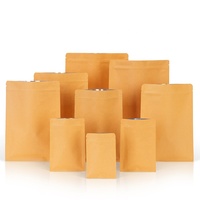 En stock, sachet en papier kraft refermable à trois côtés avec fermeture éclair en aluminium alimentaire réutilisable