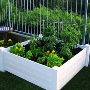 Aanpasbare Goedkope Groothandel Pvc Vinyl Kunststof Verhoogde Tuinplanters Bloembedden Voor Groente