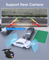 Moniteur à écran tactile 8.1 pouces 4K + 1080P sans fil Carplay Android Auto Bluetooth compatible Dash Cam haut-parleur intégré