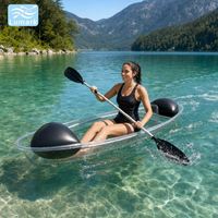 Kayak transparent 1 place avec sac flottant transparent et kit de réparation pour entrepôt maritime de Chine Lumark Populaire
