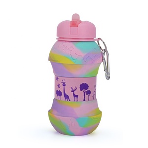 Bouteille d'eau en silicone pliable biodégradable sans BPA, style sport économique avec couvercle en PP pour le camping - Product Image 2
