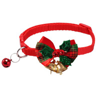 Collier de Noël festif Zoyi pour animaux de compagnie, design mignon avec nœud papillon et clochettes colorées, accessoire de cou pour les fêtes pour chats et chiens