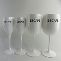 Verres à vin modernes sans pied en plastique PP de 480 ml (16 oz) blancs pour les fêtes et le camping