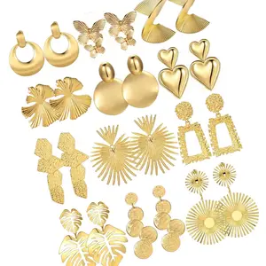 0.5kg Wholesale Factory Fashion Earrings Set Butterfly Drop Trendy Gold Earrings boucles d'oreilles en kg Gold Plated Earrings