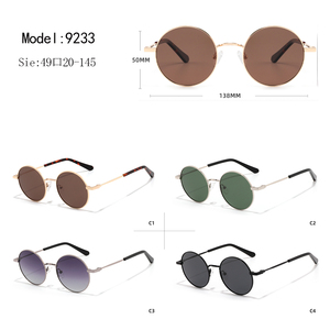 Unisex <b>Round</b> Metal <b>Frame</b> <b>Sunglasses</b> Brown Lenses UV400 Protection Retro Style Casual Wear for Adults - Product Image 3