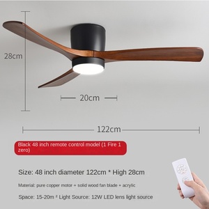 Meilleur prix ventilateur de plafond décoratif vintage de style américain 220 v ventilateur de plafond alimenté par enroulement avec lumière - Product Image 4