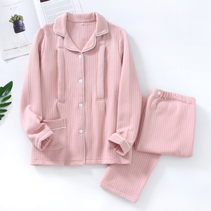 <span class=keywords><strong>Allaitement</strong></span> hiver pyjamas manches longues col en V chemise de nuit femmes vêtements de nuit coton chemise de nuit ensemble pour les femmes - Product Image 2