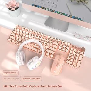 Teclas galvanizadas con luz blanca y verde Matcha, Panel de Metal, 87 teclas, Teclado mecánico para juegos con juego de ratón silencioso - Product Image 5