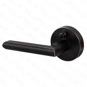 Manija de puerta negra Seguridad Privacidad Palanca sin llave Juego de cerradura Cilindro Aleación de <span class=keywords><strong>zinc</strong></span> Redondo Dormitorio Baño Cerradura de puerta interior - Product Image 3