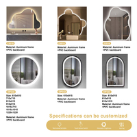 Miroir de salle de bain LED anti-buée en forme d'arche OVS Modern Touch Dimming avec 3 couleurs de lumière