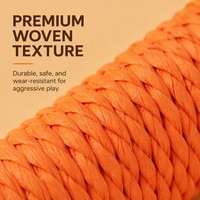 Jouet à mâcher interactif en corde de papier naturelle tressée en forme de carotte, résistant aux morsures et anti-étouffement pour chats d'intérieur