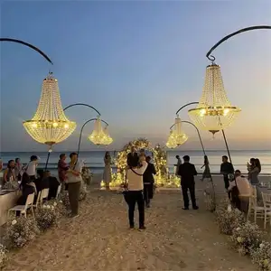 New Wedding Props Ceiling Decorations Crystal Bead Curtain Chandelier Iron Art Hotel Stage Wedding Chandelier