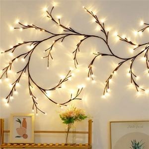Lampu Rotan LED Bentuk Kupu-kupu, Bunga & Daun, Plastik Lentur untuk Dekorasi Interior dengan Suasana Romantis untuk Tata Letak Dinding Natal - Product Image 3