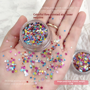 Mixed Size Candy Color Laser Star <b>Sequins</b> Five Point Nail Glitter Flakes for DIY Nail <b>Art</b> - Product Image 4