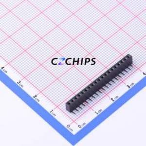 PM200-1-19-W-4.3 Pin Socket Bent Lead Through Hole,P=2mm Connector 1x19P 2mm Square Hole Right Angle Insert - Product Image 1