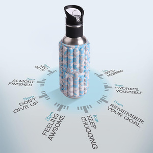Bouteille d'eau sport colorée en acier inoxydable FLOWA, personnalisable, pour la gym, le fitness, le massage musculaire, le yoga, le roller en mousse - Product Image 1